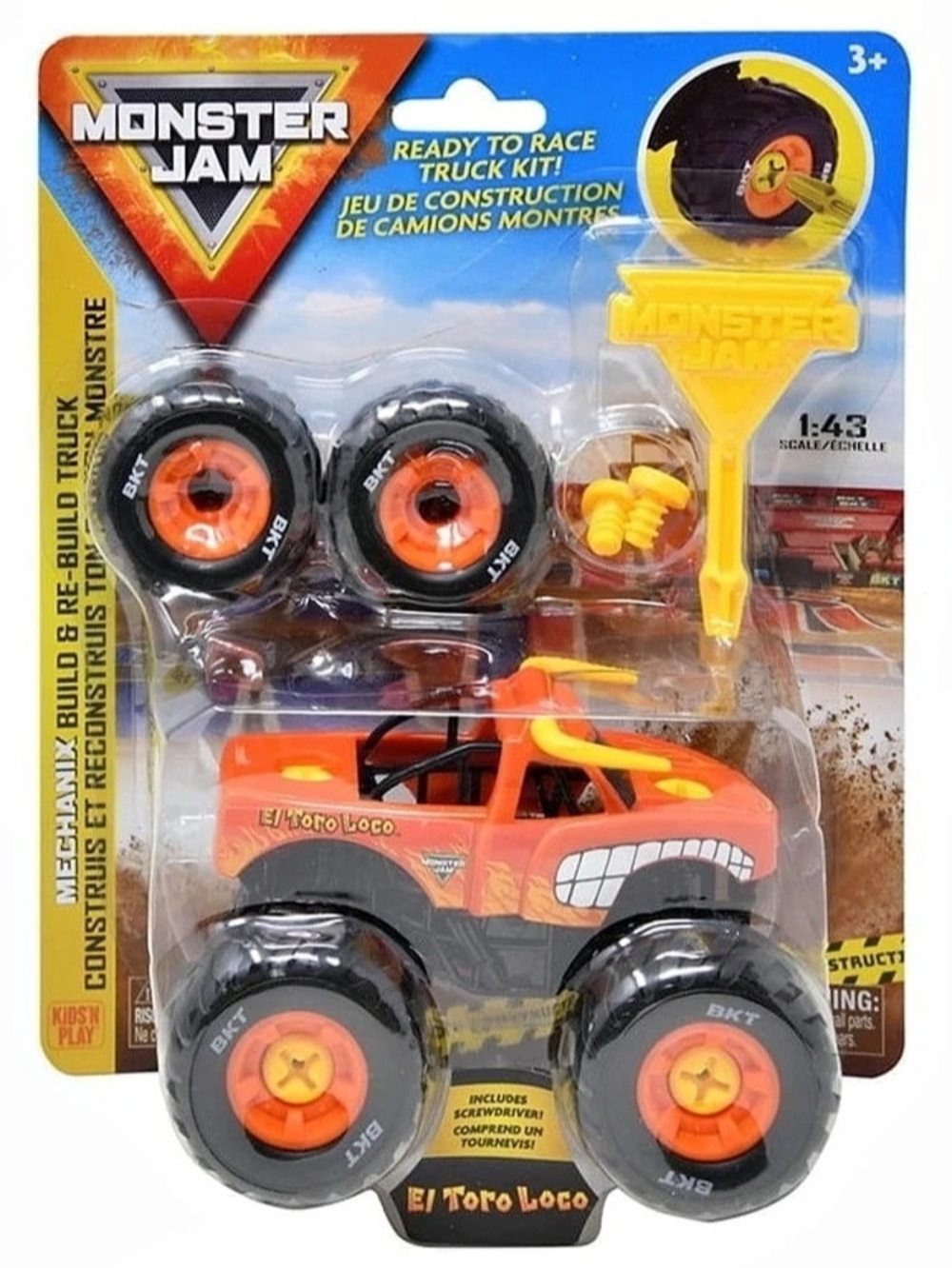 Monster Jam Mechanix Build & Rebuild El Toro Loco 1:43 Scale Truck Kit 1:43